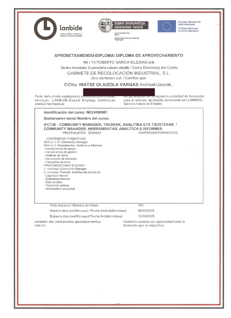 Diploma de Lanbide